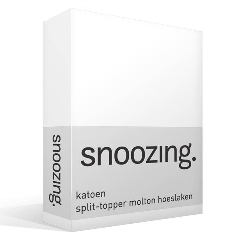 Goedkoopste Snoozing katoen split-topper molton hoeslaken Wit Lits-jumeaux (160x200 cm)