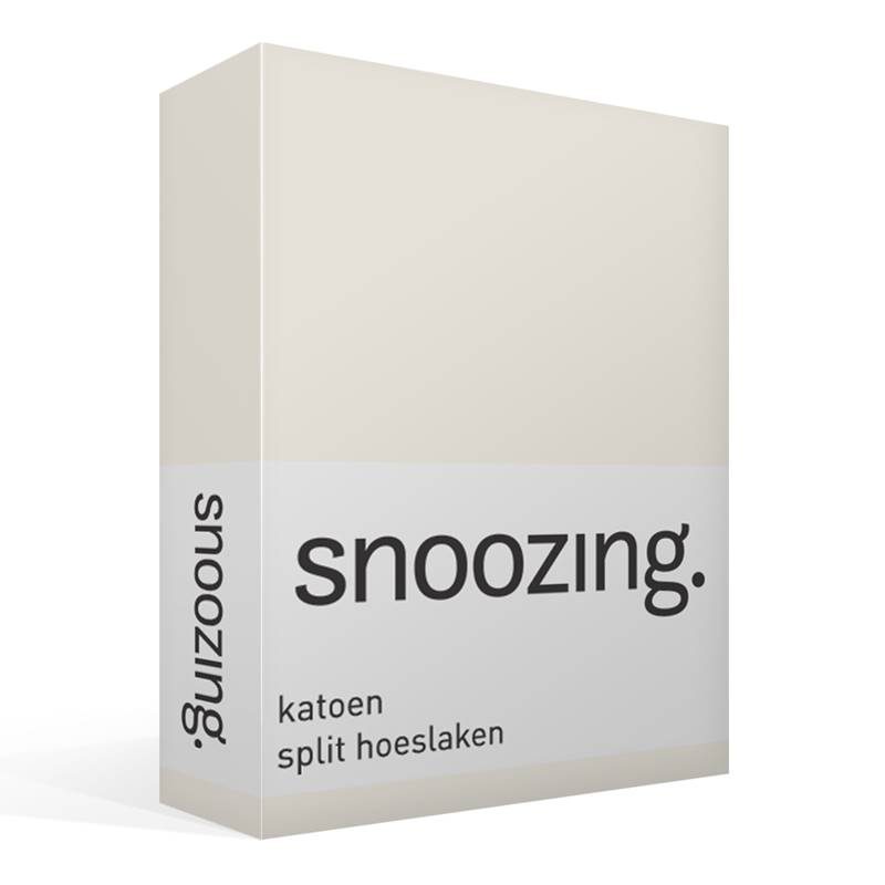 Snoozing katoen split hoeslaken Ivoor Lits-jumeaux (180x200 cm)