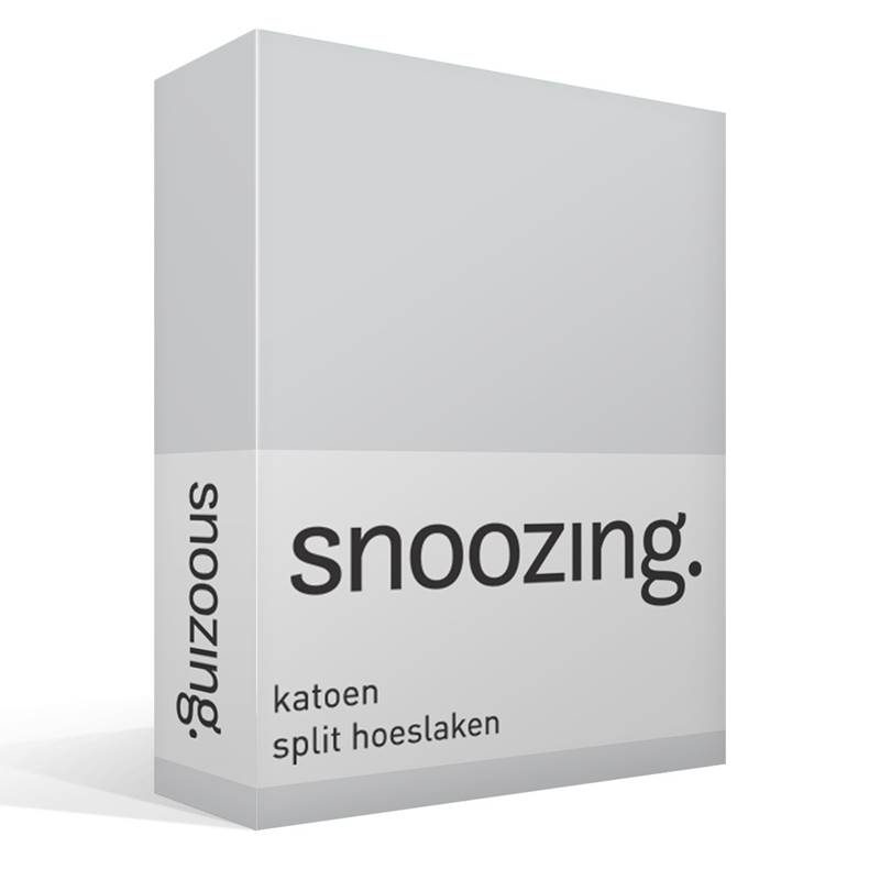 Goedkoopste Snoozing katoen split hoeslaken Grijs Lits-jumeaux (180x210/220 cm)