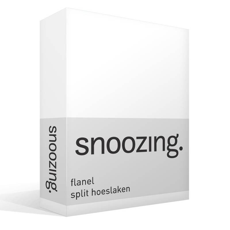 Snoozing flanel split hoeslaken Wit Lits-jumeaux (200x200 cm)