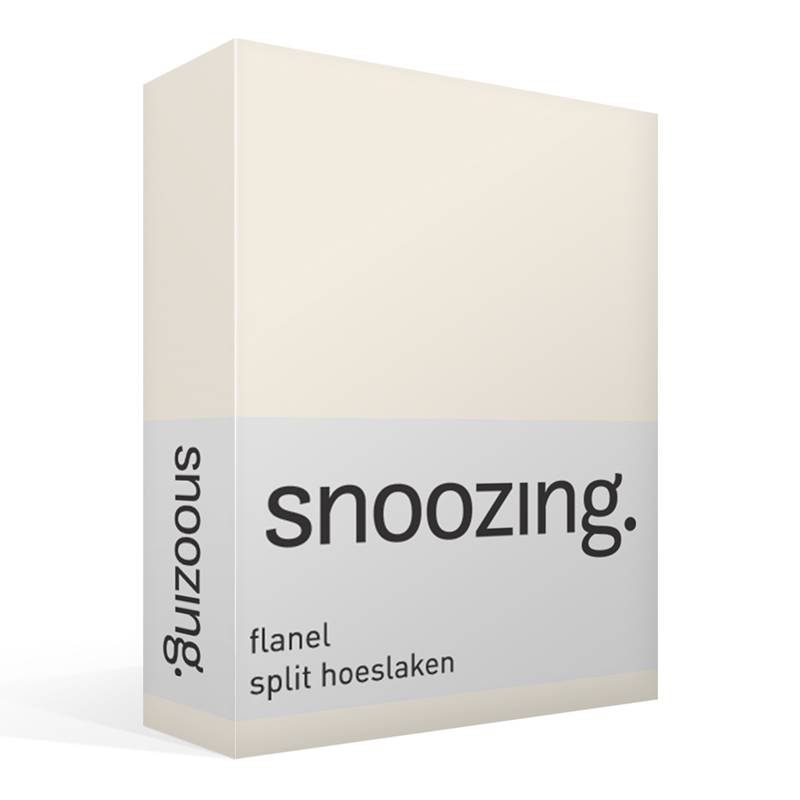 Goedkoopste Snoozing flanel split hoeslaken Ivoor Lits-jumeaux (160x200 cm)