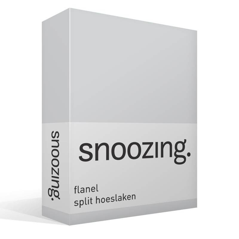 Goedkoopste Snoozing flanel split hoeslaken Grijs Lits-jumeaux (160x210/220 cm)