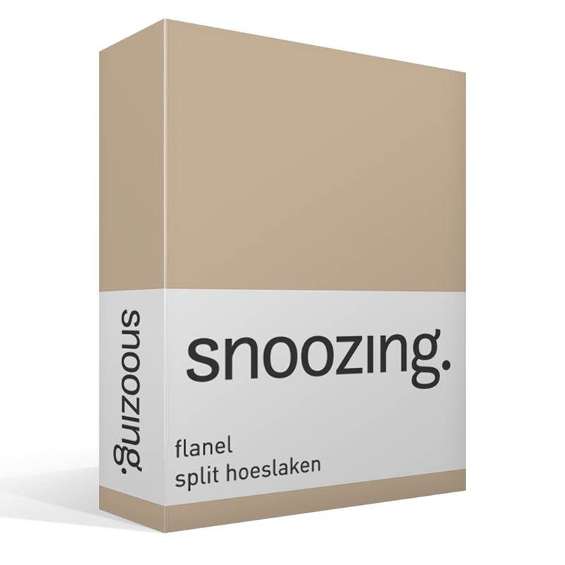 Snoozing flanel split hoeslaken Camel Lits-jumeaux (160x210/220 cm)
