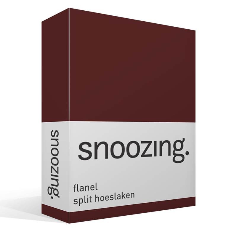 Goedkoopste Snoozing flanel split hoeslaken Aubergine Lits-jumeaux (200x210/220 cm)