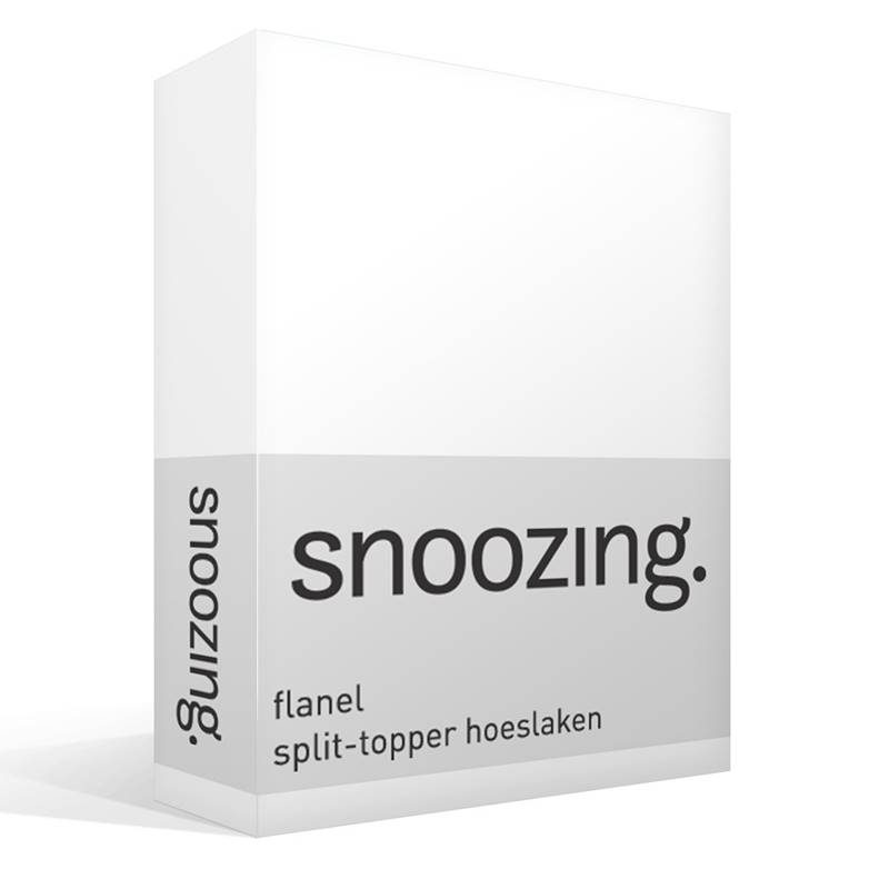 Snoozing flanel split-topper hoeslaken Wit Lits-jumeaux (160x200 cm)