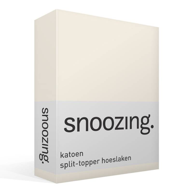 Goedkoopste Snoozing katoen split-topper hoeslaken Ivoor Lits-jumeaux (160x200 cm)