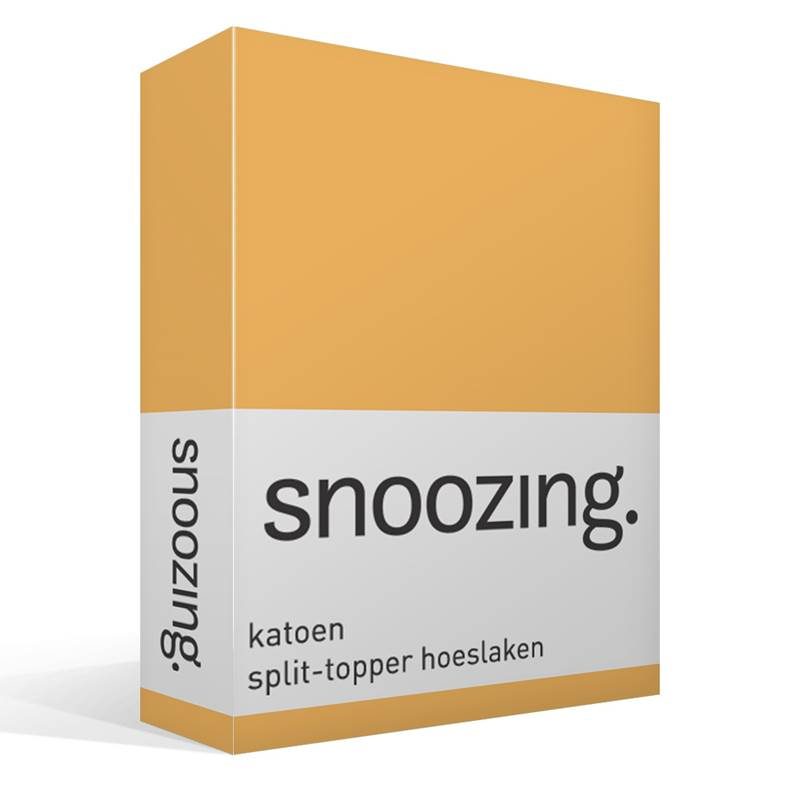 Snoozing katoen split-topper hoeslaken Warm Geel Lits-jumeaux (160x210/220 cm)