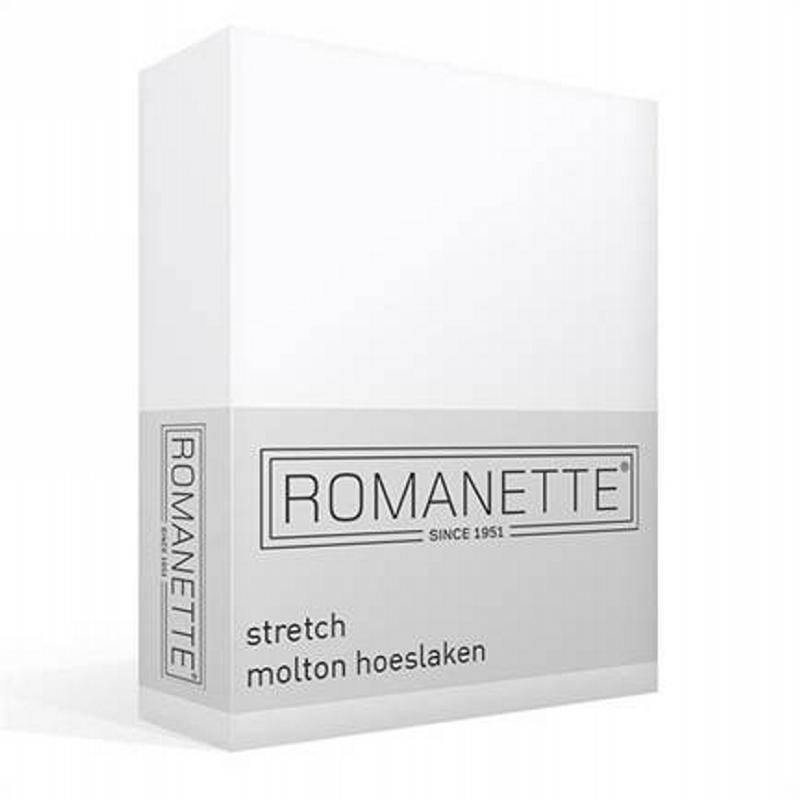 Romanette stretch molton hoeslaken Wit 1-persoons (80/90/100x200/220 cm)