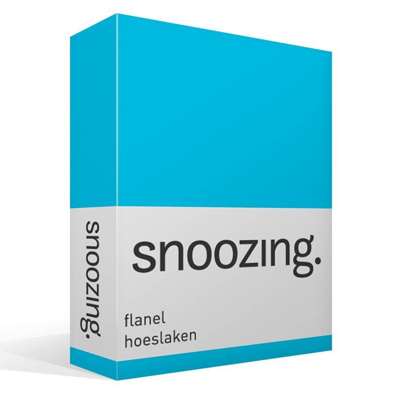 Snoozing flanel hoeslaken Turquoise Lits-jumeaux (180x200 cm)