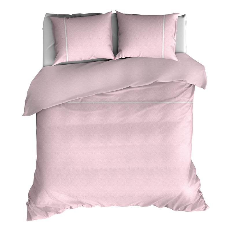 Goedkoopste Romanette Duchesse flanel dekbedovertrek Roze/wit Lits-jumeaux (240x200/220 cm + 2 slopen)