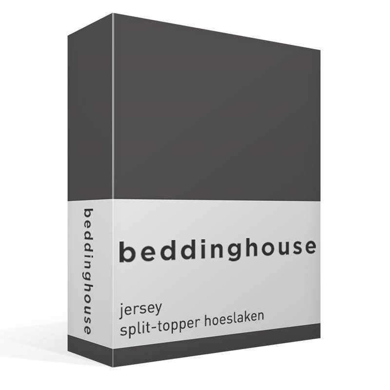 Goedkoopste Beddinghouse jersey split-topper hoeslaken Anthracite 2-persoons (140x200/220 cm)