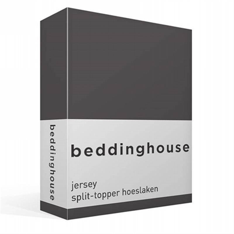 Goedkoopste Beddinghouse jersey split-topper hoeslaken Anthracite Lits-jumeaux (160x200/220 cm)