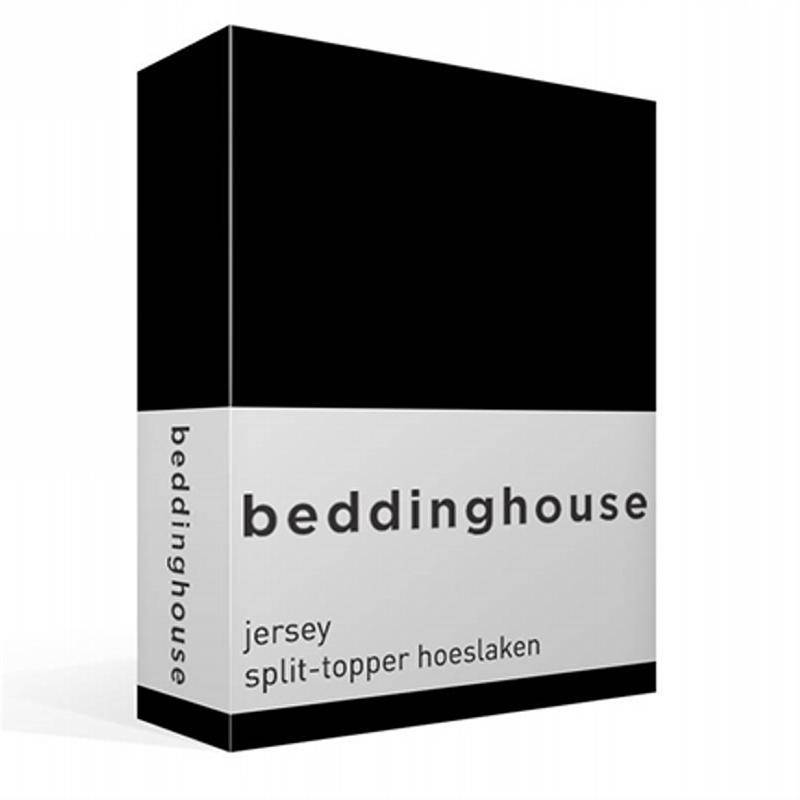 Goedkoopste Beddinghouse jersey split-topper hoeslaken Black Lits-jumeaux (160x200/220 cm)