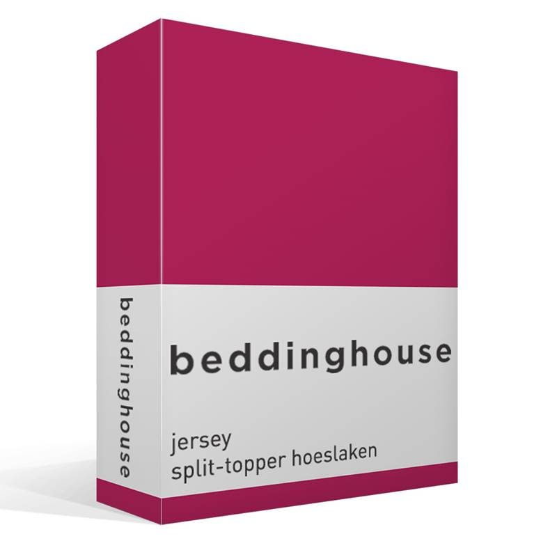 Goedkoopste Beddinghouse jersey split-topper hoeslaken Fuchsia Lits-jumeaux (160x200/220 cm)