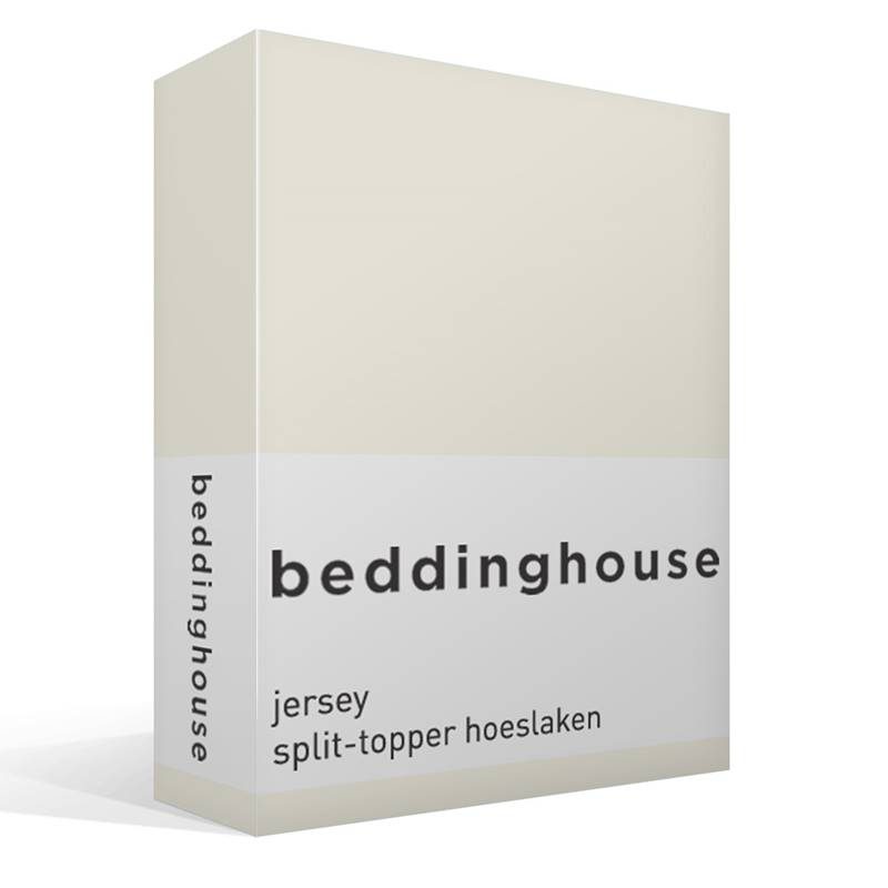 Goedkoopste Beddinghouse jersey split-topper hoeslaken Natural Lits-jumeaux (160x200/220 cm)