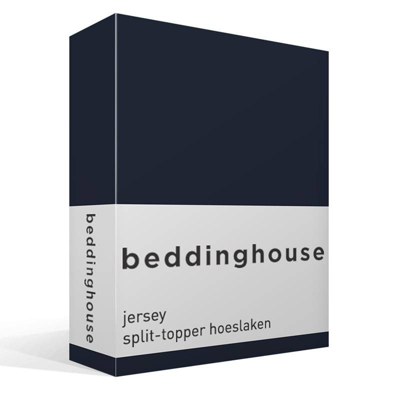Beddinghouse jersey split-topper hoeslaken Navy Lits-jumeaux (160x200/220 cm)