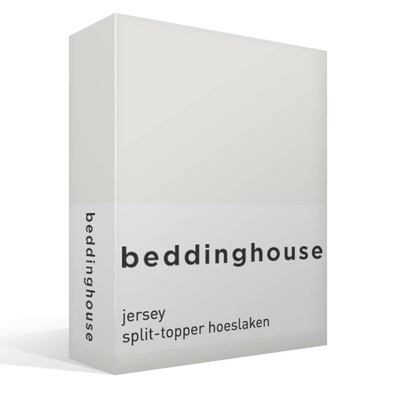 Goedkoopste Beddinghouse jersey split-topper hoeslaken Off white Lits-jumeaux (180x200/220 cm)