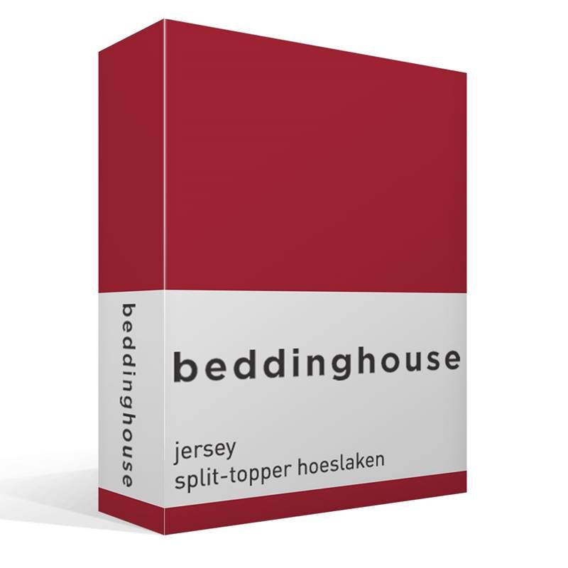 Goedkoopste Beddinghouse jersey split-topper hoeslaken Red Lits-jumeaux (160x200/220 cm)