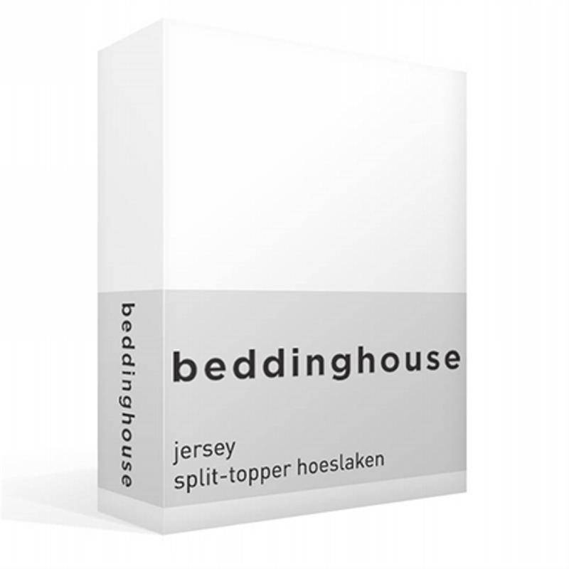 Goedkoopste Beddinghouse jersey split-topper hoeslaken White Lits-jumeaux (160x200/220 cm)
