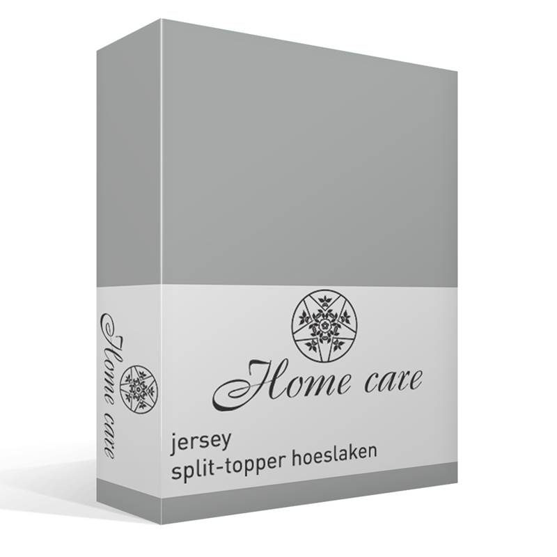 Goedkoopste Home Care jersey split-topper hoeslaken Grey Lits-jumeaux (180x200/220 cm)
