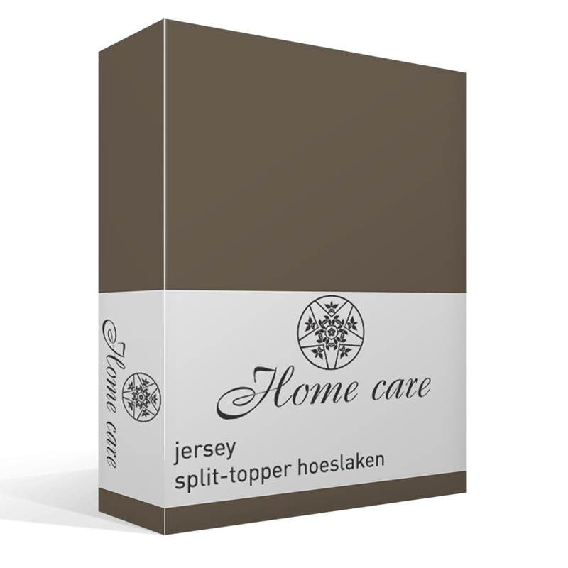 Goedkoopste Home Care jersey split-topper hoeslaken Taupe Lits-jumeaux (160x200/220 cm)