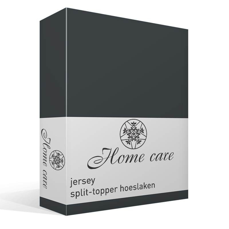 Goedkoopste Home Care jersey split-topper hoeslaken Antraciet Lits-jumeaux (200x200/220 cm)