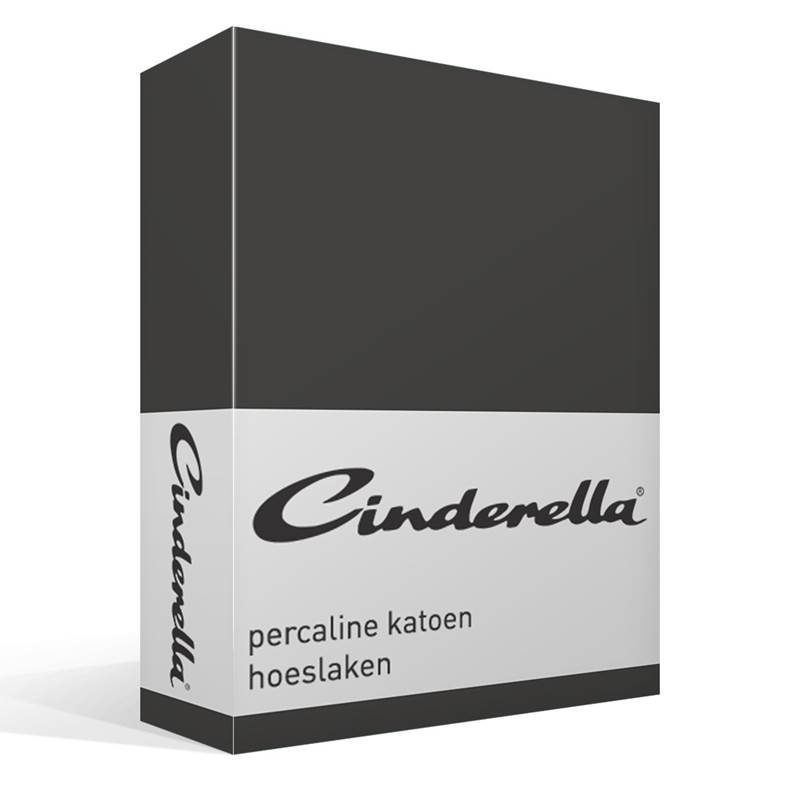 Goedkoopste Cinderella Basic percaline katoen hoeslaken Anthracite 1-persoons (90x200 cm)