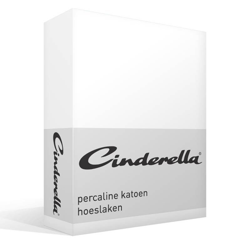 Goedkoopste Cinderella Basic percaline katoen hoeslaken White Lits-jumeaux (180x200 cm)