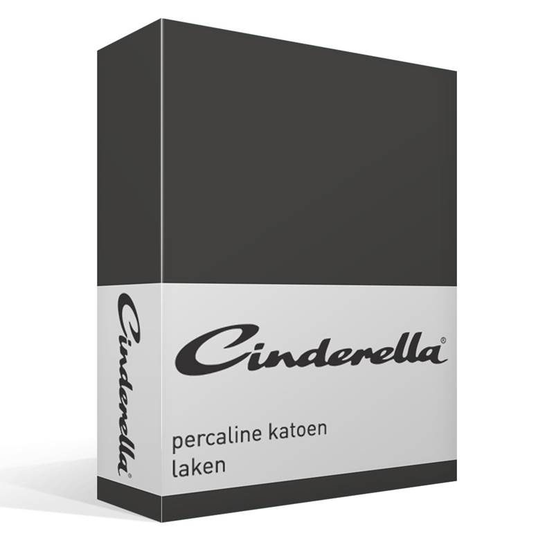 Goedkoopste Cinderella Basic percaline katoen laken Anthracite 2-persoons (200x260 cm)