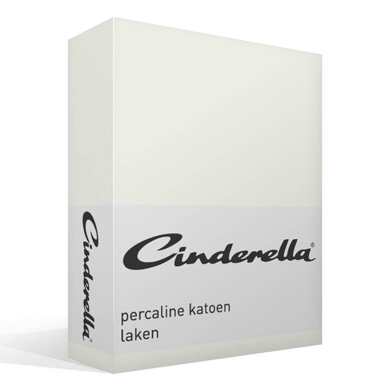 Cinderella Basic percaline katoen laken Ivory Lits-jumeaux (240x260 cm)