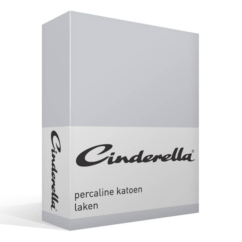 Cinderella Basic percaline katoen laken Grey Lits-jumeaux (240x260 cm)