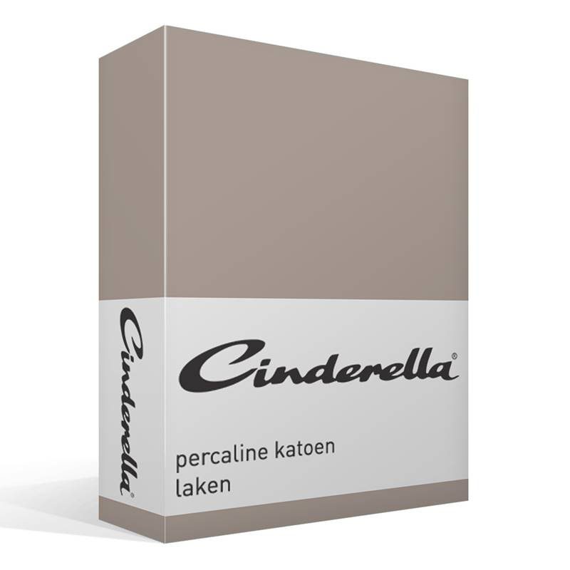 Cinderella Basic percaline katoen laken Taupe 2-persoons (200x260 cm)