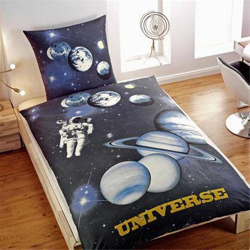 Goedkoopste Global Labels Universe dekbedovertrek Blauw 1-persoons (140x200 cm + 1 sloop)