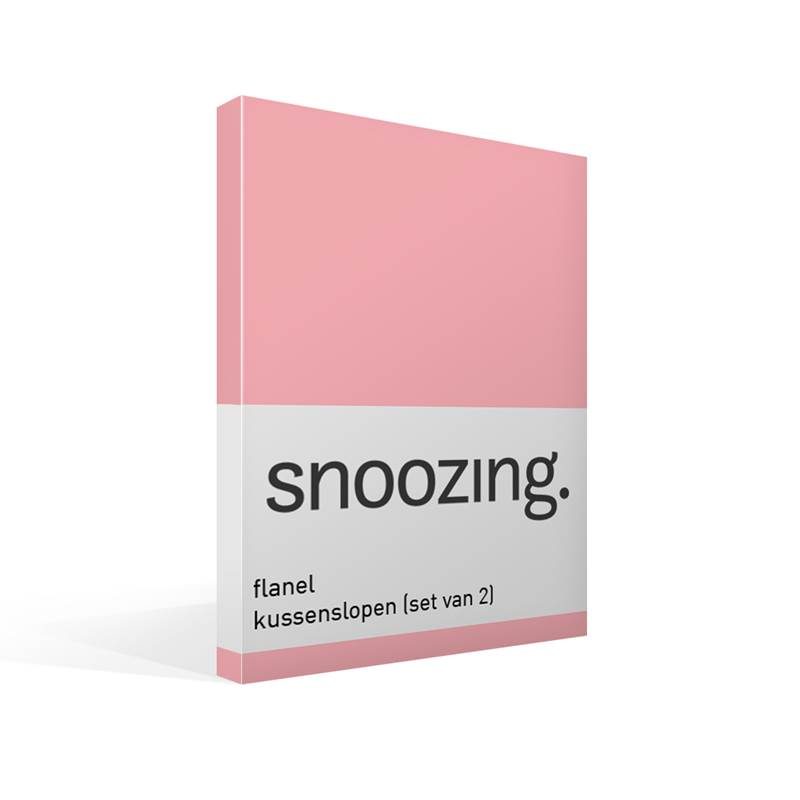 Goedkoopste Snoozing flanel kussenslopen (set van 2) Roze 60x70 cm - Standaardmaat