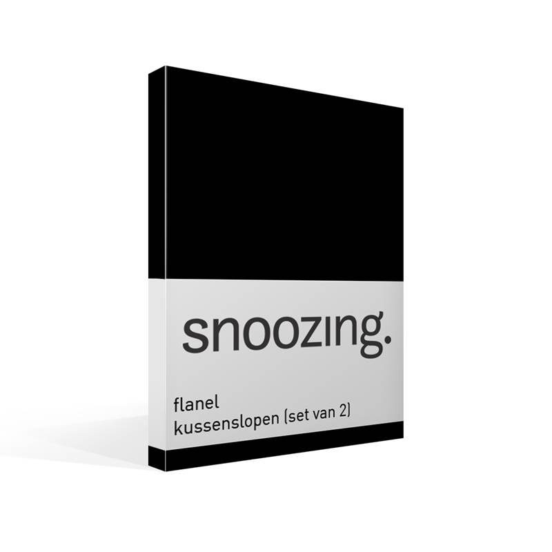 Snoozing flanel kussenslopen (set van 2) Zwart 60x70 cm - Standaardmaat