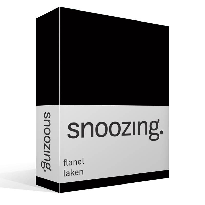 Goedkoopste Snoozing flanel laken Zwart Lits-jumeaux (240x260 cm)