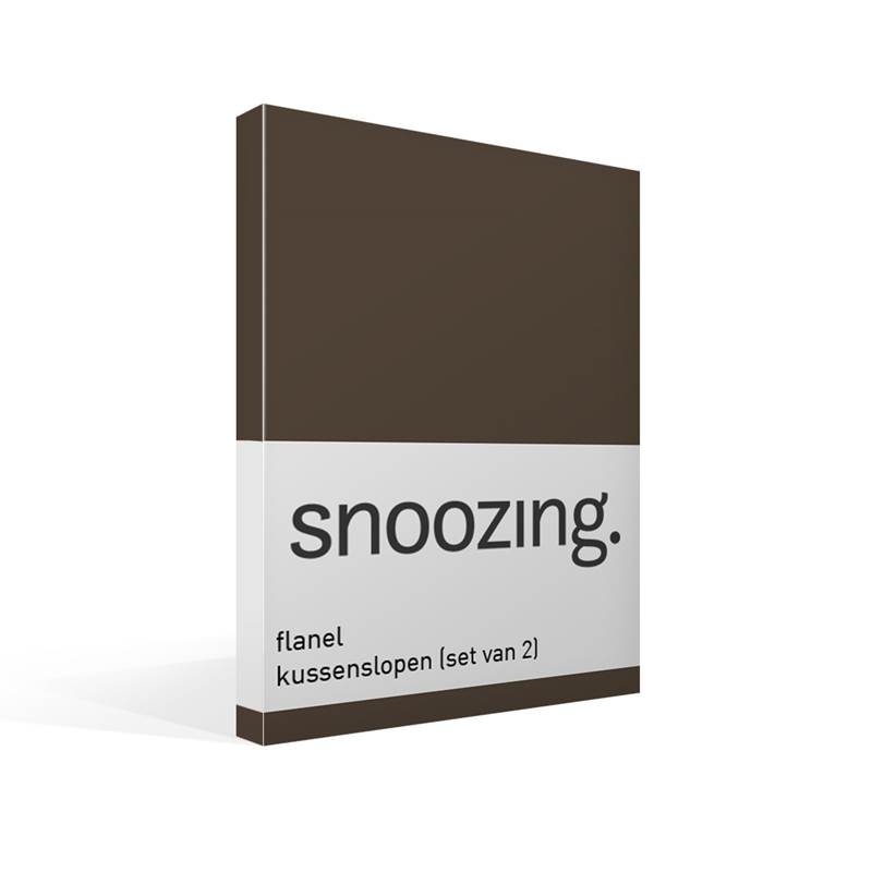Goedkoopste Snoozing flanel kussenslopen (set van 2) Bruin 60x70 cm - Standaardmaat