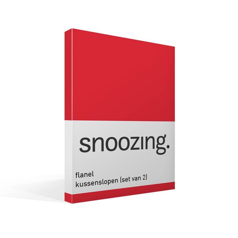 Goedkoopste Snoozing flanel kussenslopen (set van 2) Rood 60x70 cm - Standaardmaat