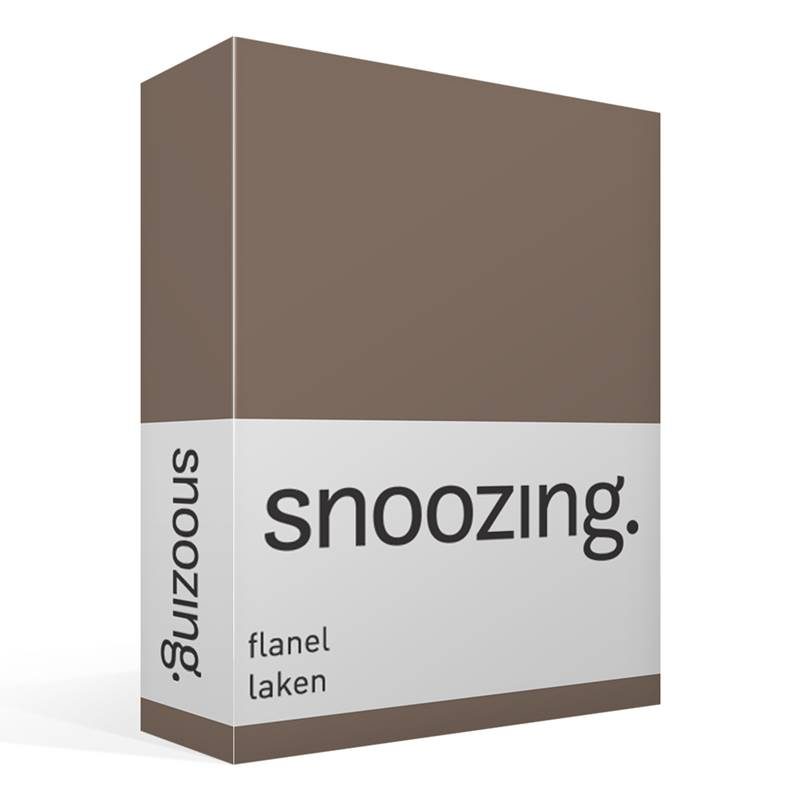 Snoozing flanel laken Bruin Lits-jumeaux (240x260 cm)