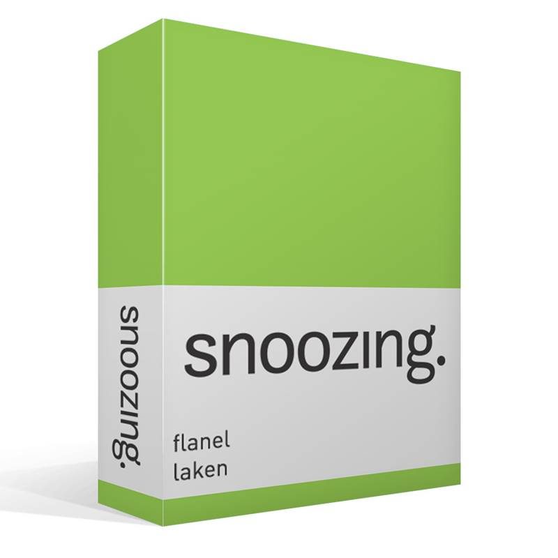 Goedkoopste Snoozing flanel laken Lime Lits-jumeaux (240x260 cm)