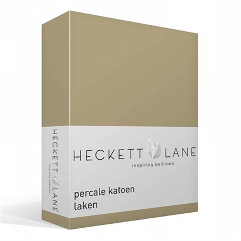 Heckett & Lane percale katoen laken Bleached Sand 1-persoons (160x260 cm)