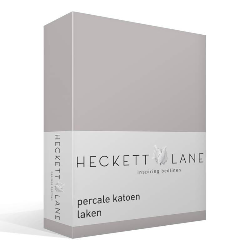 Heckett & Lane percale katoen laken Silver Grey 1-persoons (160x260 cm)