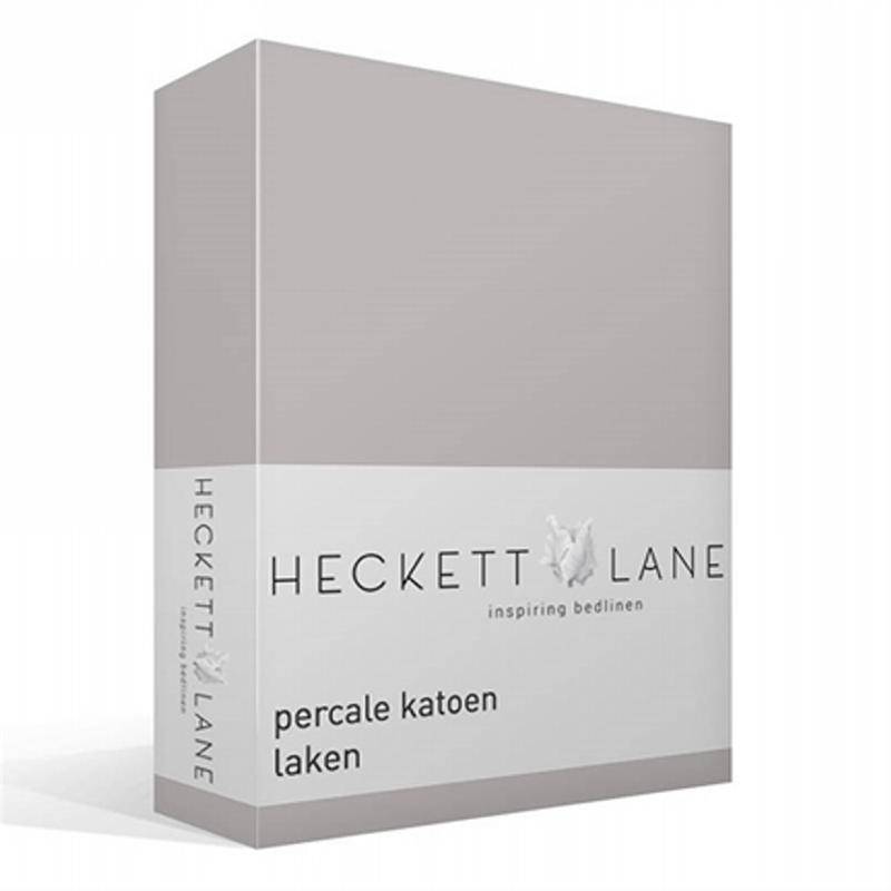 Heckett & Lane percale katoen laken Silver Grey Lits-jumeaux (260x260 cm)