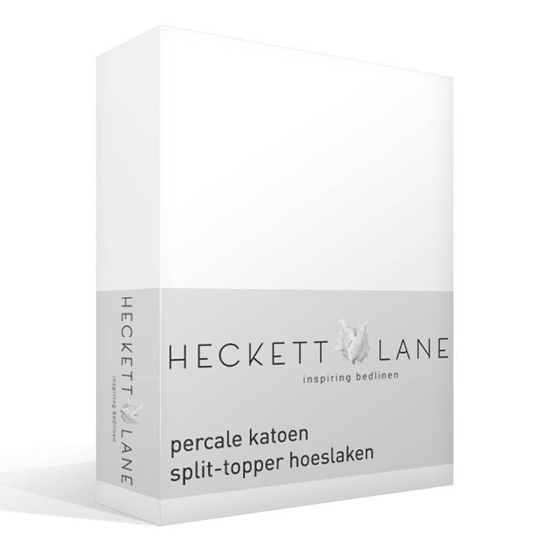 Goedkoopste Heckett & Lane percale katoen split-topper hoeslaken White Lits-jumeaux (160x200 cm)