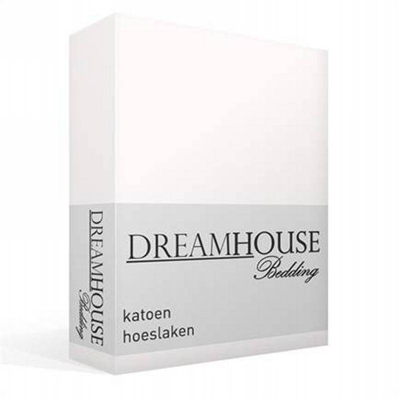 Dreamhouse Bedding katoen hoeslaken Wit 1-persoons (90x220 cm)