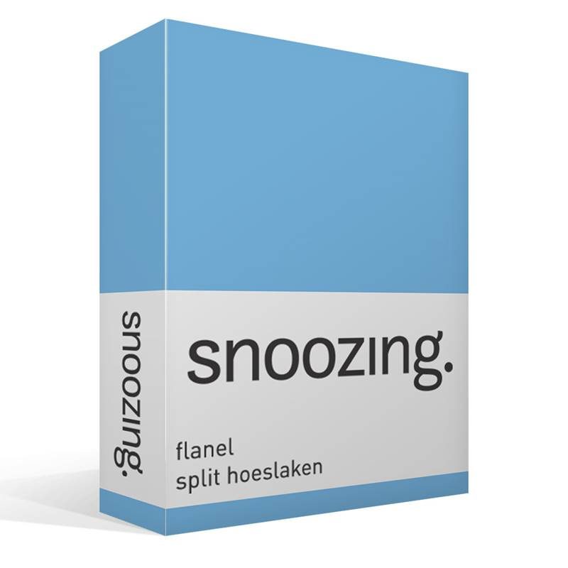 Snoozing flanel split hoeslaken Light Jeans Lits-jumeaux (180x210/220 cm)