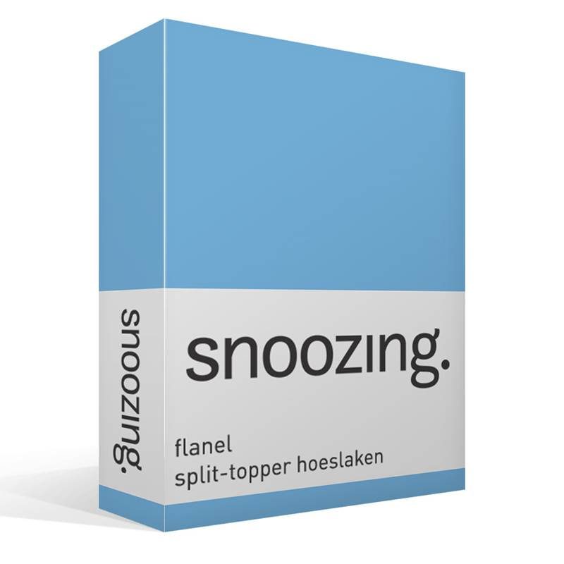Goedkoopste Snoozing flanel split-topper hoeslaken Light Jeans Lits-jumeaux (160x210/220 cm)