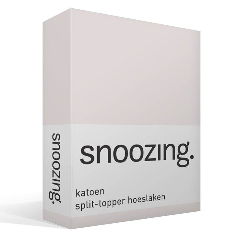 Snoozing katoen split-topper hoeslaken Zilver Lits-jumeaux (160x210/220 cm)