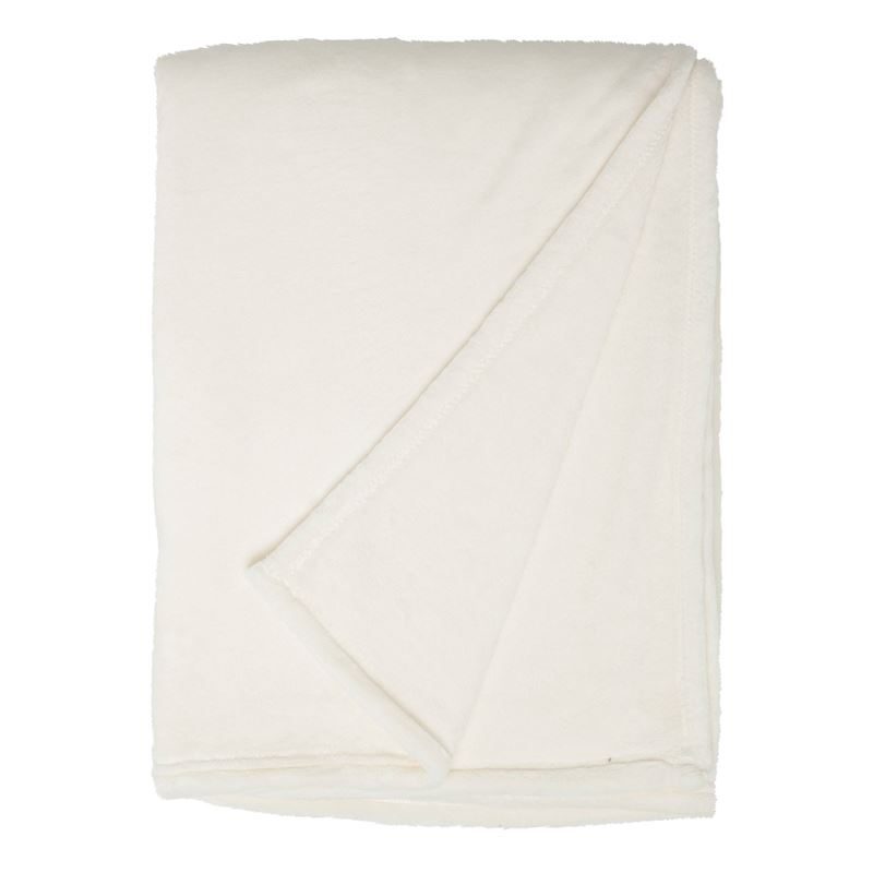 Goedkoopste Snoozing Uni fleece plaid Off white 150x200 cm