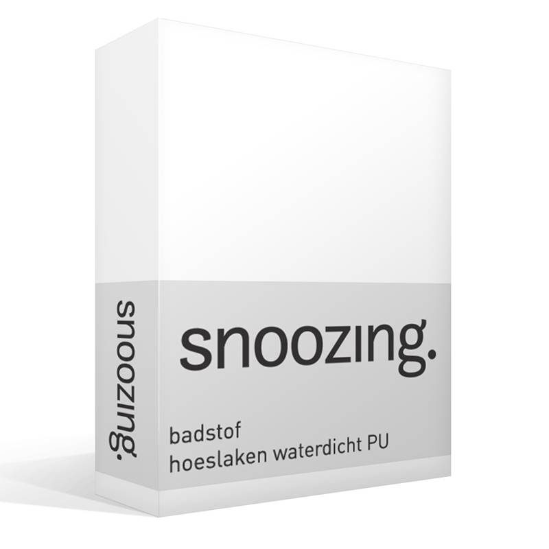 Snoozing badstof waterdicht PU hoeslaken Wit Lits-jumeaux (160x200 cm)